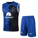 Conjunto Inter de Milão Treino Regata 24/25 - Azul e Preto
