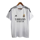 Camisa Real Madrid I 24/25  Torcedor Adidas   Branca com detalhes em preto