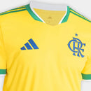 Camisa Masculina Flamengo Brasil Adidas 2026 - Amarelo+Verde